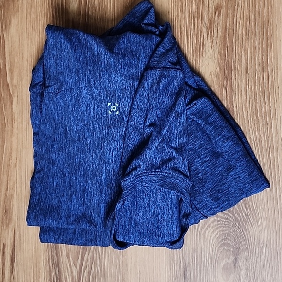 Lululemon Heathered Cerulean Blue Black Rulu Surge Warm Long Sleeve Reflec Shirt - Picture 4 of 15